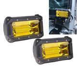 Pair of 5-Inch Yellow LED Flood Light Bars for Off-Road, Boat, and Truck Use