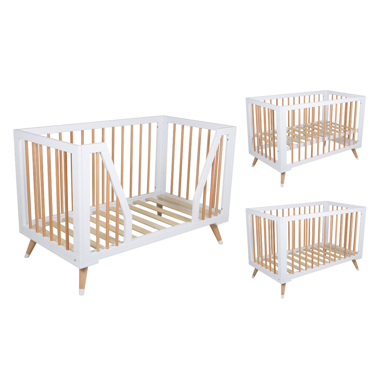 Bebe Care Zuri Wooden Baby Cot - Natural Finish