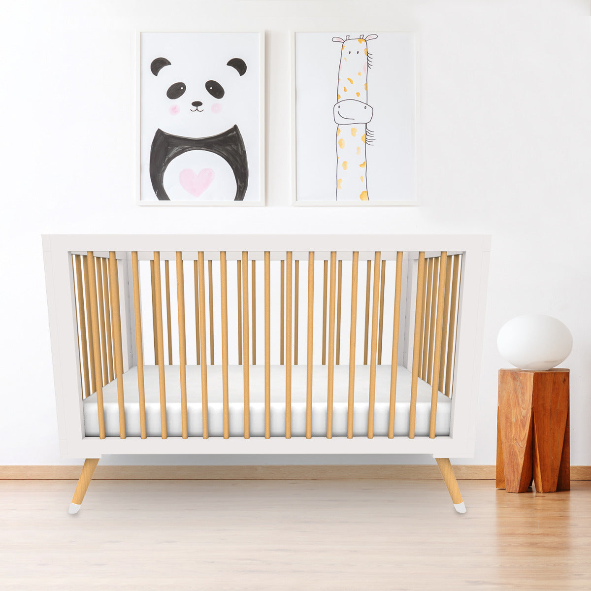 Bebe Care Zuri Wooden Baby Cot - Natural Finish