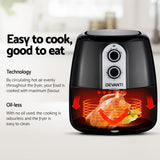 Devanti 7L No-Oil Air Fryer - Sleek Black Design