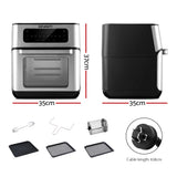 Devanti 10L Multi-Function Air Fryer with LCD Touch Control - Healthy Oil-Free Cooking & Dehydrator