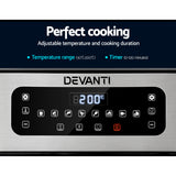 Devanti 10L Multi-Function Air Fryer with LCD Touch Control - Healthy Oil-Free Cooking & Dehydrator