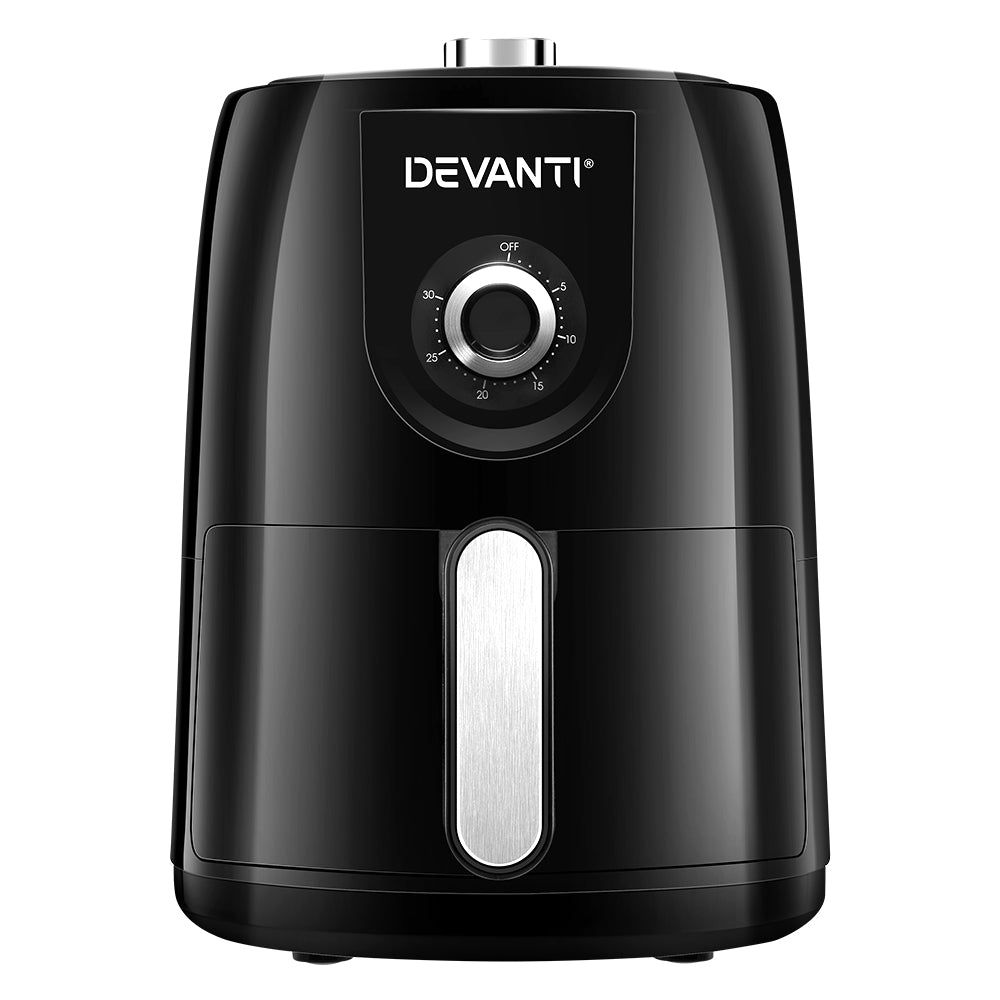 Devanti 1.8L Healthy Oil-Free Air Fryer with 360° Air Circulation and Timer