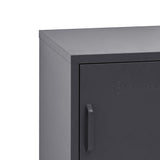 Contemporary Black Metal Storage Locker Cabinet with Adjustable Shelf and Hook - Top-Down View