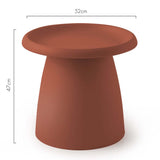 ArtissIn Modern Round Mushroom Coffee Table - 50CM Small Side Table in Vibrant Red