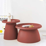 ArtissIn Modern Round Mushroom Coffee Table - 50CM Small Side Table in Vibrant Red