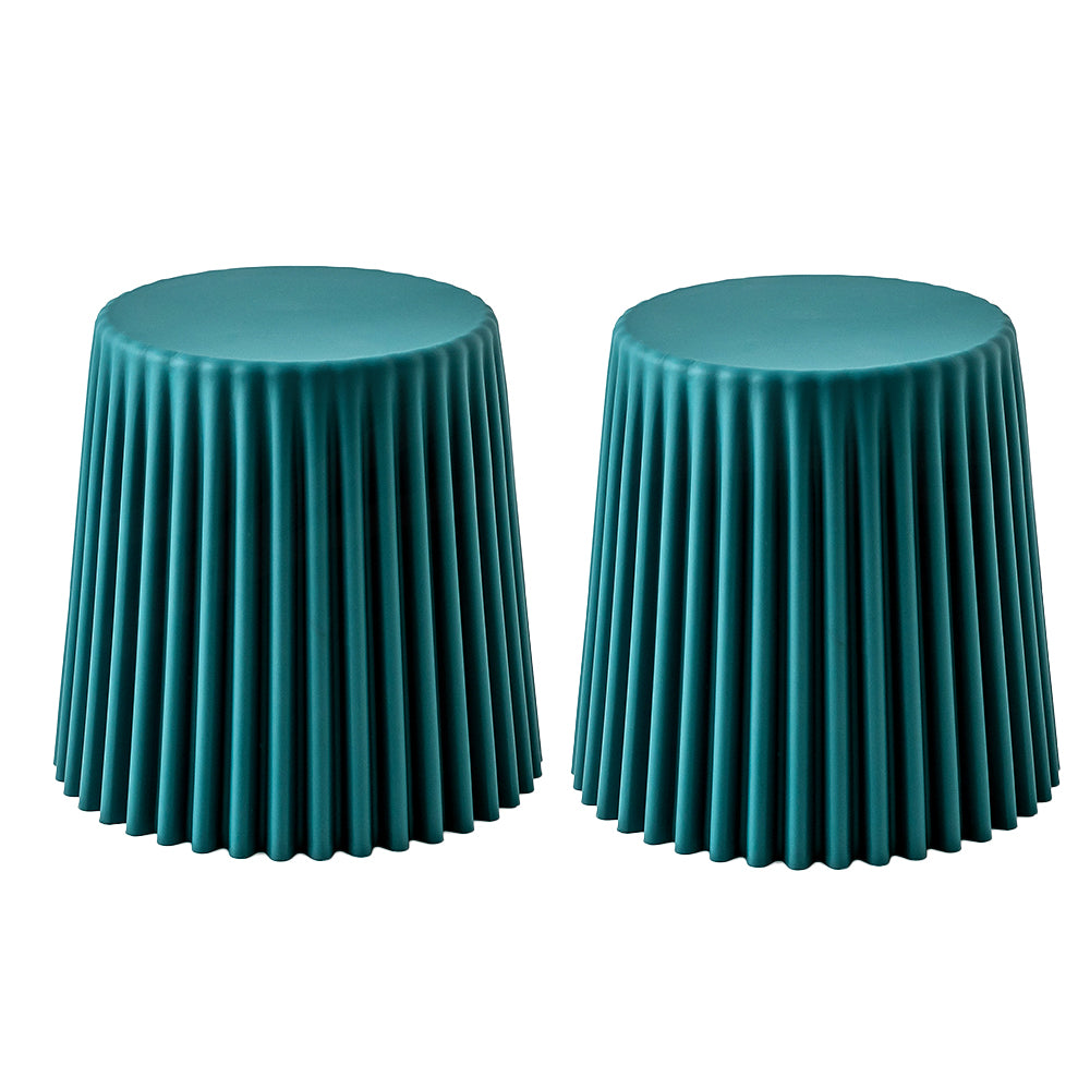 Set of 2 Dark Green ArtissIn Cupcake Stools - Stylish Plastic Stacking Chairs for Indoor & Outdoor Use