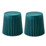 Set of 2 Dark Green ArtissIn Cupcake Stools - Stylish Plastic Stacking Chairs for Indoor & Outdoor Use - Front View