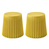 Set of 2 Modern Yellow Cupcake Stools - Versatile Plastic Chairs for Indoor & Outdoor Use