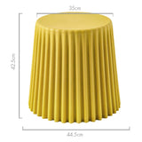 Set of 2 Modern Yellow Cupcake Stools - Versatile Plastic Chairs for Indoor & Outdoor Use - 45-Degree Angle