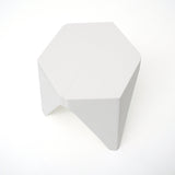 ArtissIn Set of 2 Contemporary Puzzle Stools - Stylish White Plastic Chairs for Indoor and Outdoor Use - 45-Degree Angle