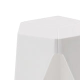 ArtissIn Set of 2 Contemporary Puzzle Stools - Stylish White Plastic Chairs for Indoor and Outdoor Use - Rear View