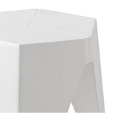 ArtissIn Set of 2 Contemporary Puzzle Stools - Stylish White Plastic Chairs for Indoor and Outdoor Use - Close-Up Angle