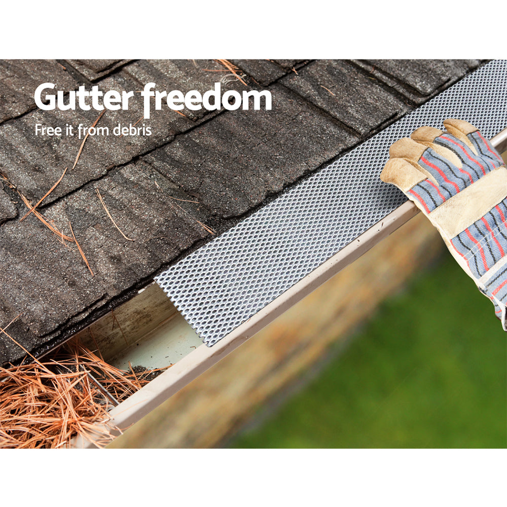 60-Piece DIY Aluminium Gutter Protection Mesh - 100x20cm Leaf Guard Set for Effortless Maintenance