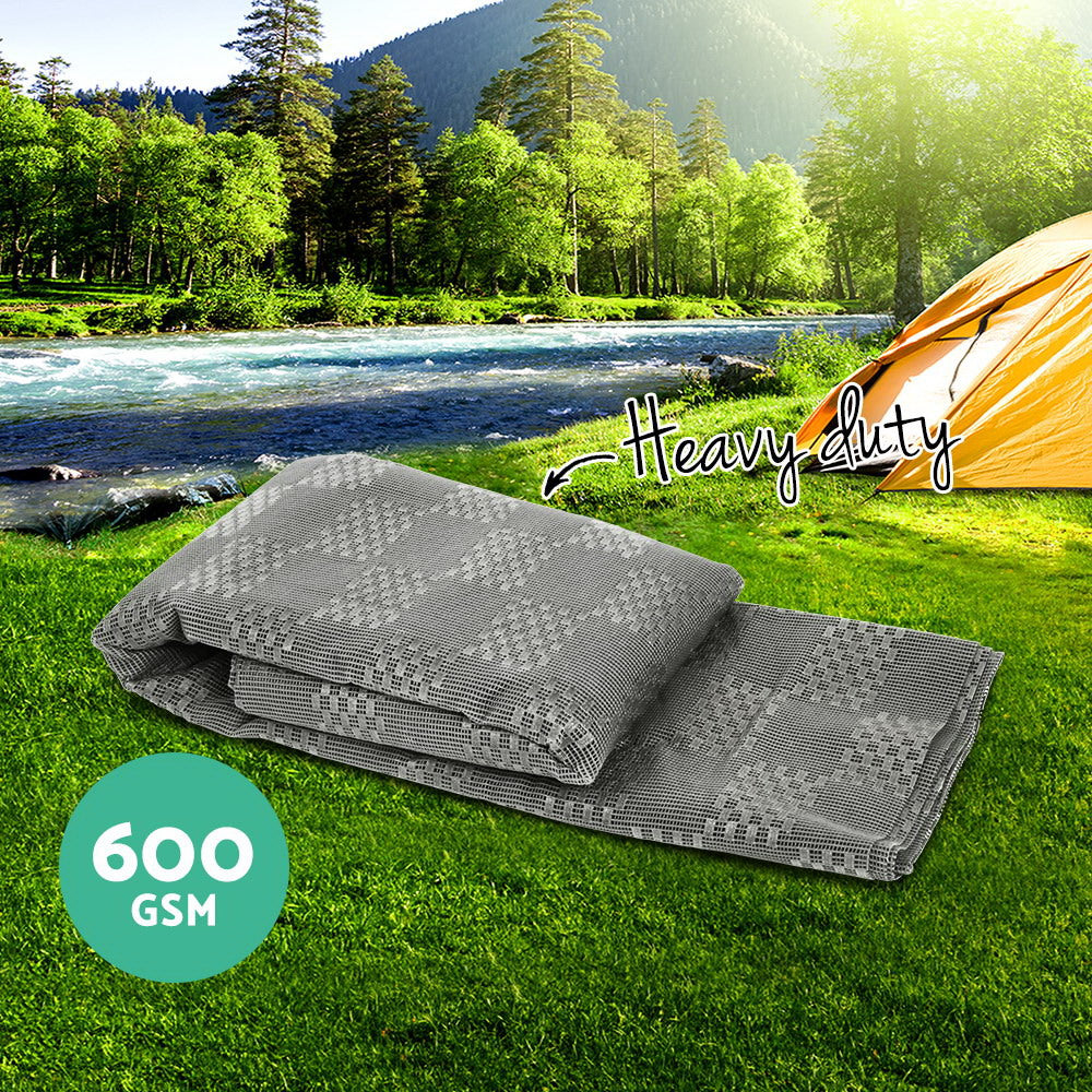 Weisshorn 6M x 2.5M Heavy-Duty Camping & Caravan Floor Mat - UV Treated, Non-Slip, Mould Resistant