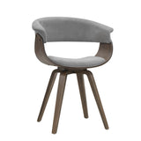 Artiss Miquel Retro Velvet Dining Chair - Grey Bentwood & Timber Design