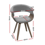 Artiss Miquel Retro Velvet Dining Chair - Grey Bentwood & Timber Design