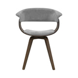 Artiss Miquel Retro Velvet Dining Chair - Grey Bentwood & Timber Design