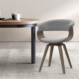 Artiss Miquel Retro Velvet Dining Chair - Grey Bentwood & Timber Design