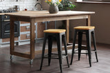 Set of 2 Black Wooden Backless Bar Stools by Artiss