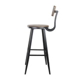 Artiss Neo-Industrial Swivel Bar Stool 76cm - Black and Elm Wood