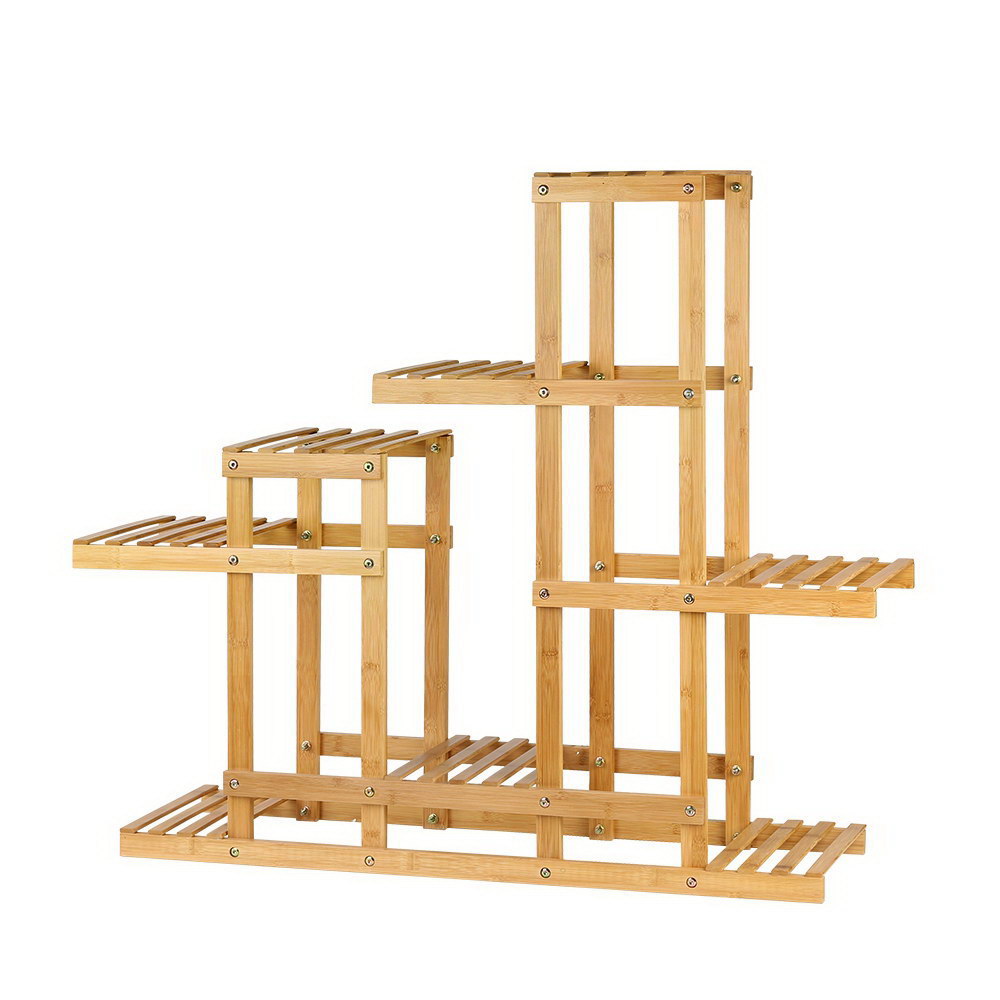 Eco-Friendly Bamboo 6-Tier Plant Shelf with Gardening Tools