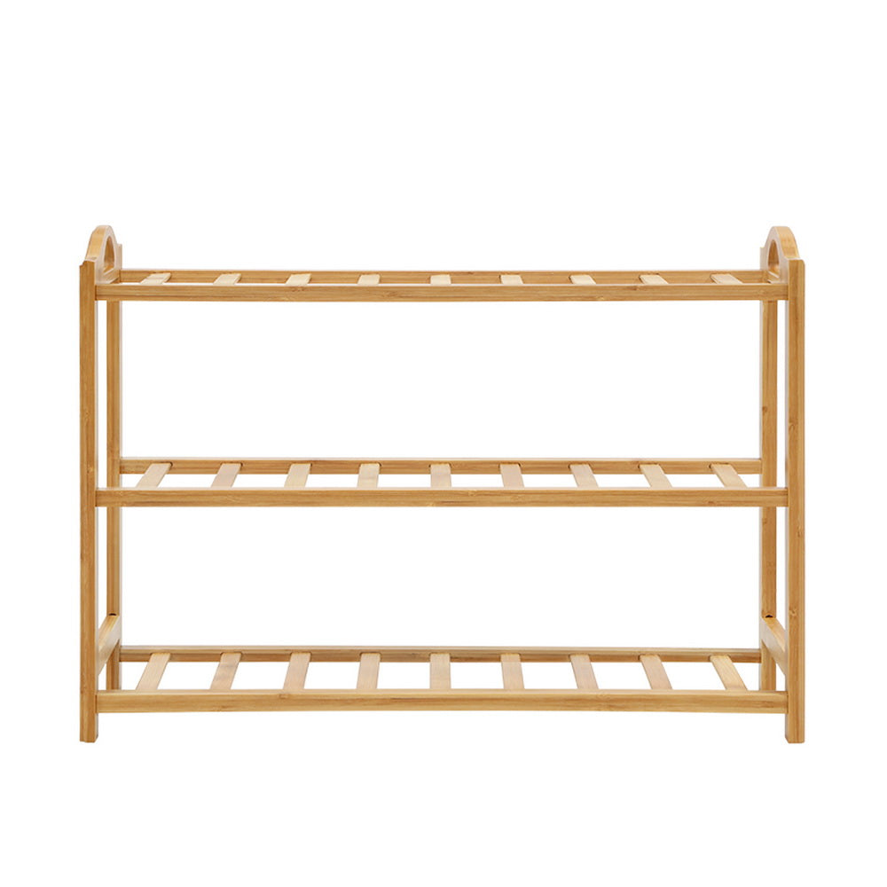 Vintage-Inspired 3-Tier Bamboo Shoe Storage Rack – Eco-Friendly Wooden Organizer