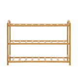 Vintage-Inspired 3-Tier Bamboo Shoe Storage Rack – Eco-Friendly Wooden Organizer