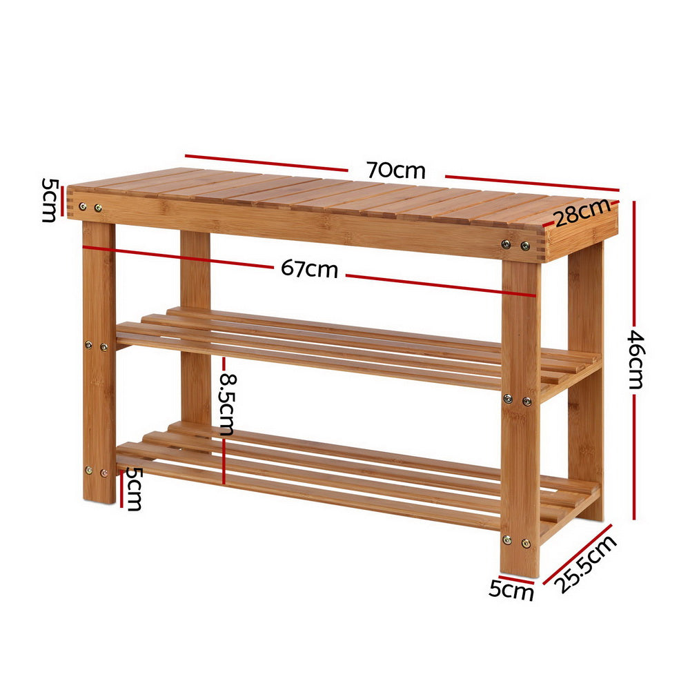 Bamboo Multi-Functional Shoe Rack and Seating Bench