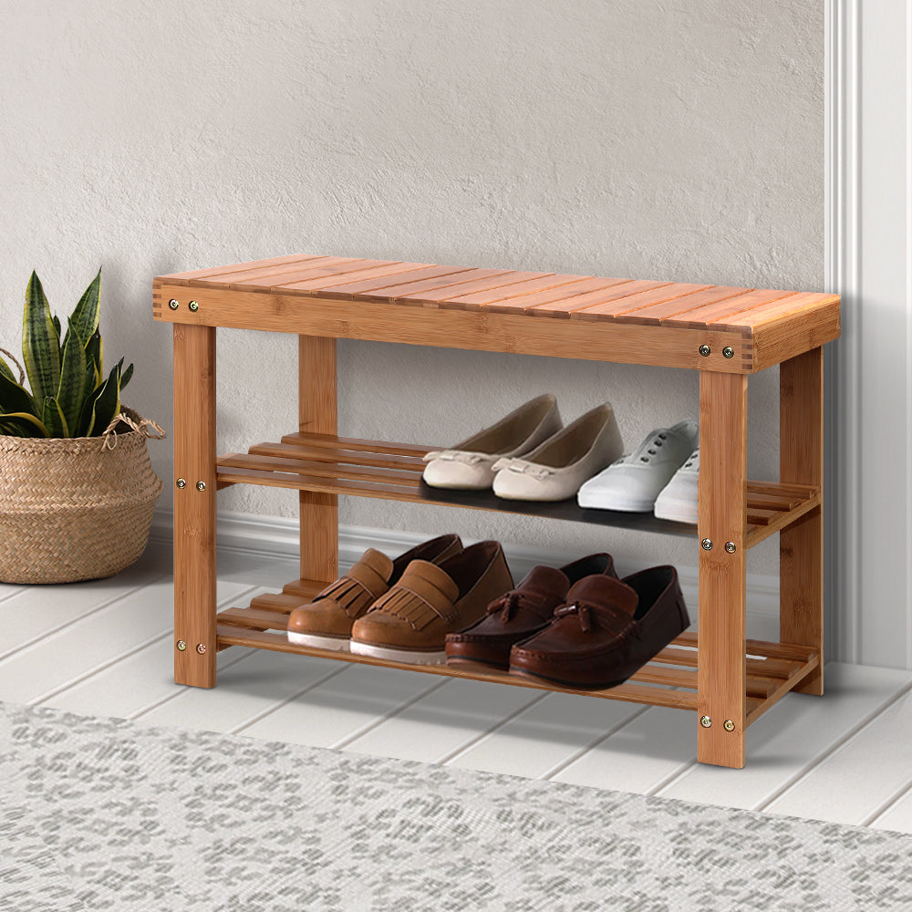 Bamboo Multi-Functional Shoe Rack and Seating Bench