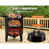 Grillz Premium 3-in-1 Charcoal BBQ Smoker - Black Edition