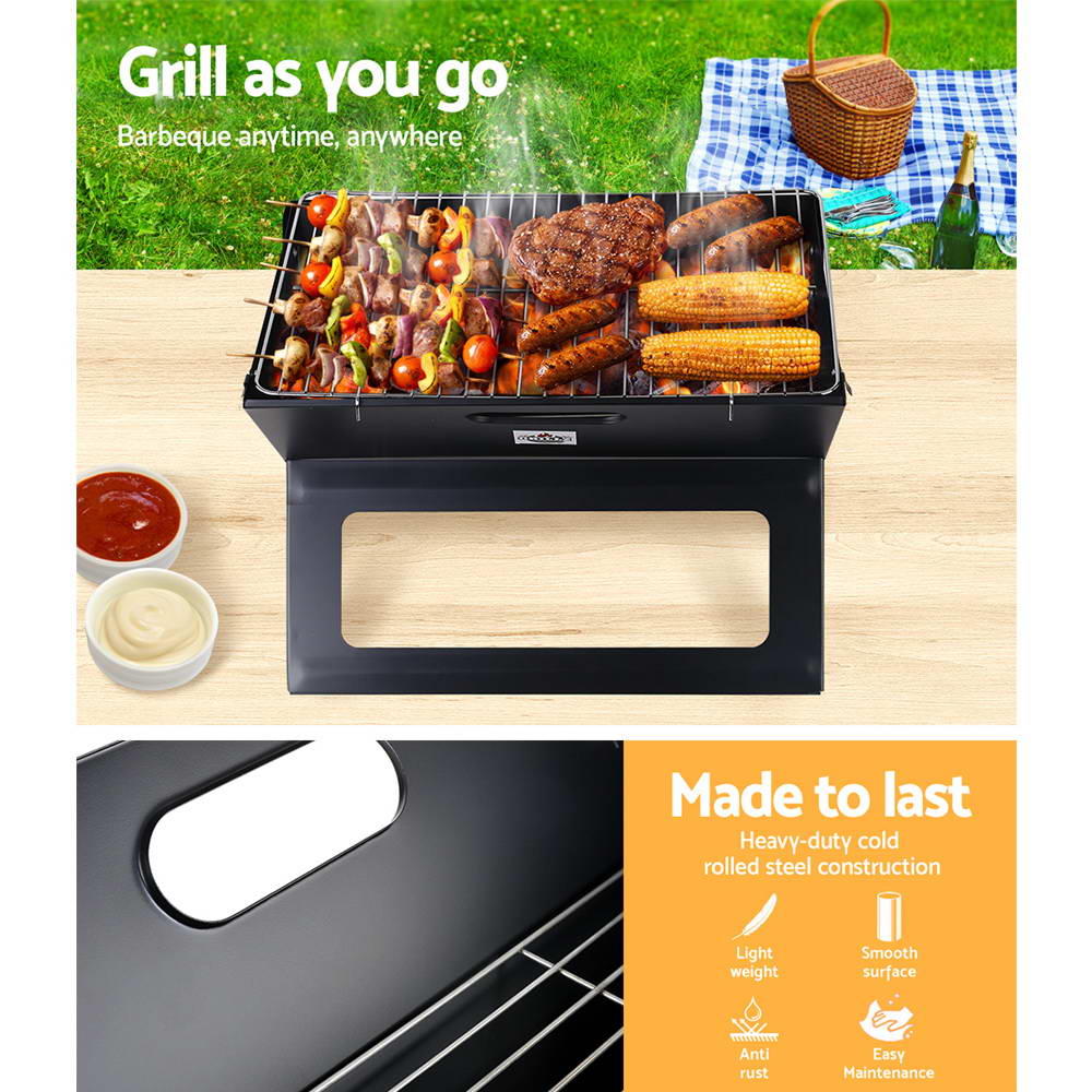 Grillz Portable Charcoal BBQ Grill for On-the-Go Outdoor Cooking