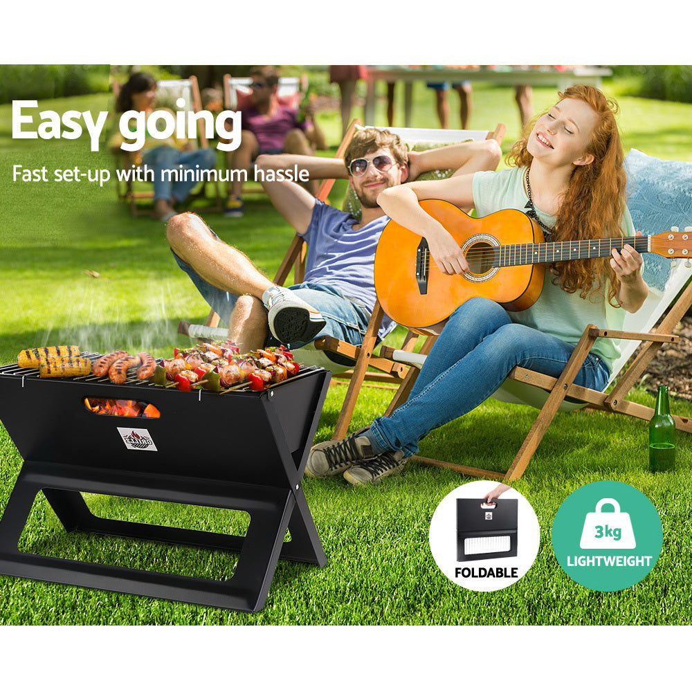 Grillz Portable Charcoal BBQ Grill for On-the-Go Outdoor Cooking