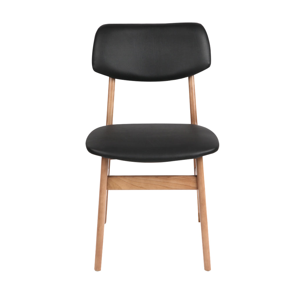 Set of 2 Scandinavian-Style Dining Chairs - Black & Brown