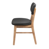 Set of 2 Scandinavian-Style Dining Chairs - Black & Brown