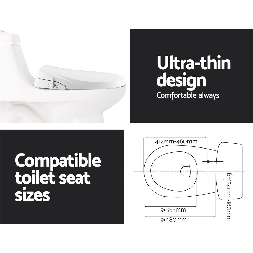 Non-Electric Dual Nozzle Bidet Toilet Seat - O-Shaped Design for Superior Hygiene