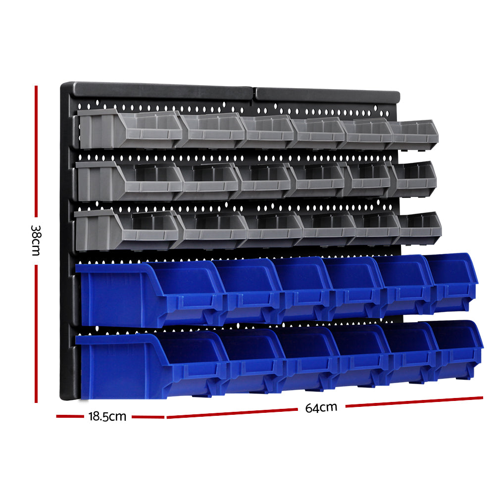 60-Bin Wall-Mounted Garage Tool Organizer and Storage Rack by Giantz