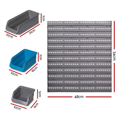 Versatile 48-Bin Wall-Mounted Storage Organizer for Tools and Accessories