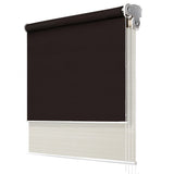 Stylish Dual-Function Blockout Roller Blinds with Sheer Sunscreen - 0.9x2.1M in Cream & Coffee