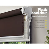 Stylish Dual-Function Blockout Roller Blinds with Sheer Sunscreen - 0.9x2.1M in Cream & Coffee