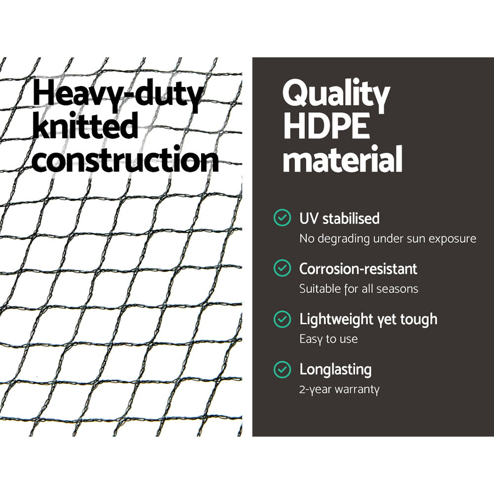 Heavy-Duty 10x20m Black Bird Netting - 5mm Mesh Protection for Fruit Trees and Gardens