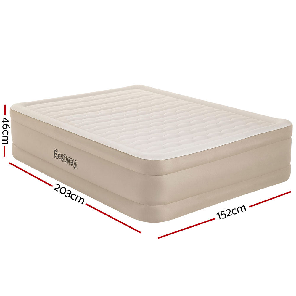 Queen Size Inflatable Air Mattress with Built-in Pump for Camping and Home Use