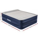 Bestway Queen Size Inflatable Air Mattress with Built-in Pump and Pillow