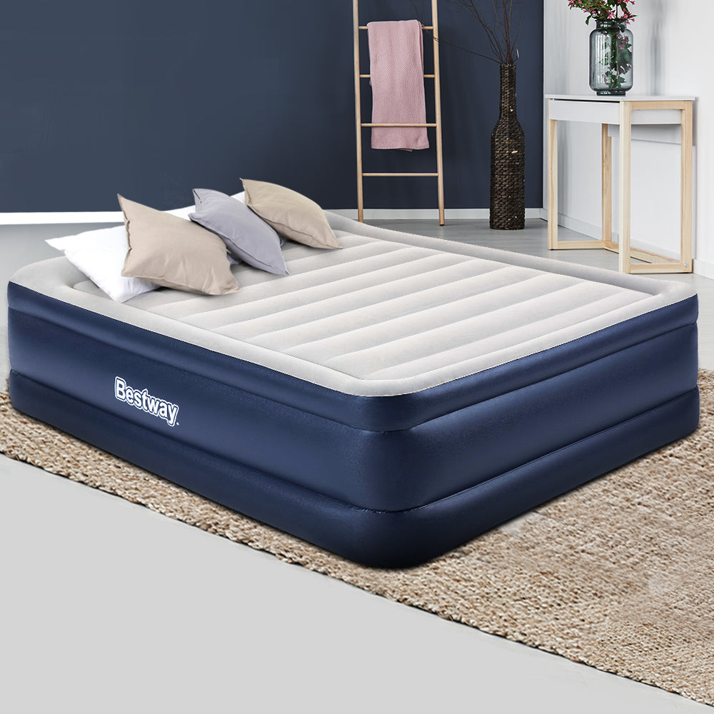 Bestway Queen Size Inflatable Air Mattress with Built-in Pump and Pillow