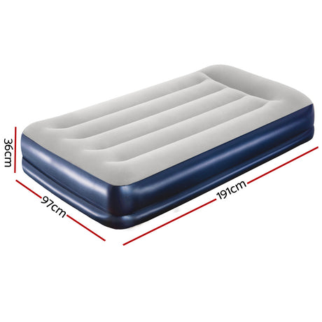 Single Size Inflatable Air Mattress with Built-in Pump - Bestway Camping Bed