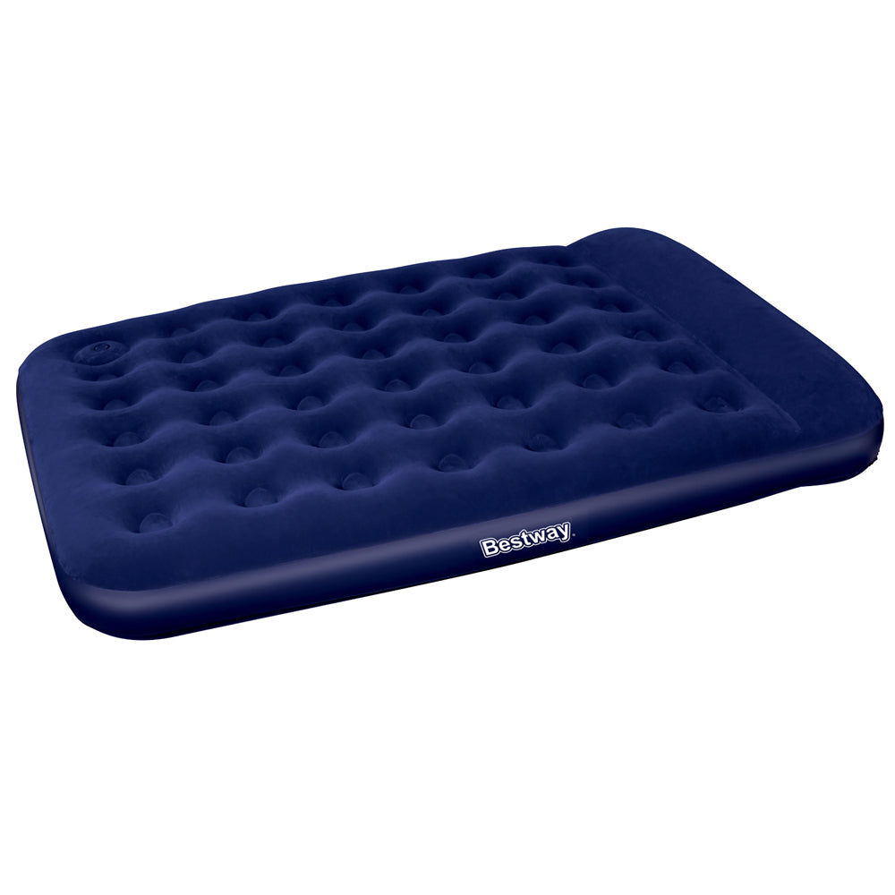 Bestway Navy Queen Size Inflatable Air Bed with Built-in Pillow