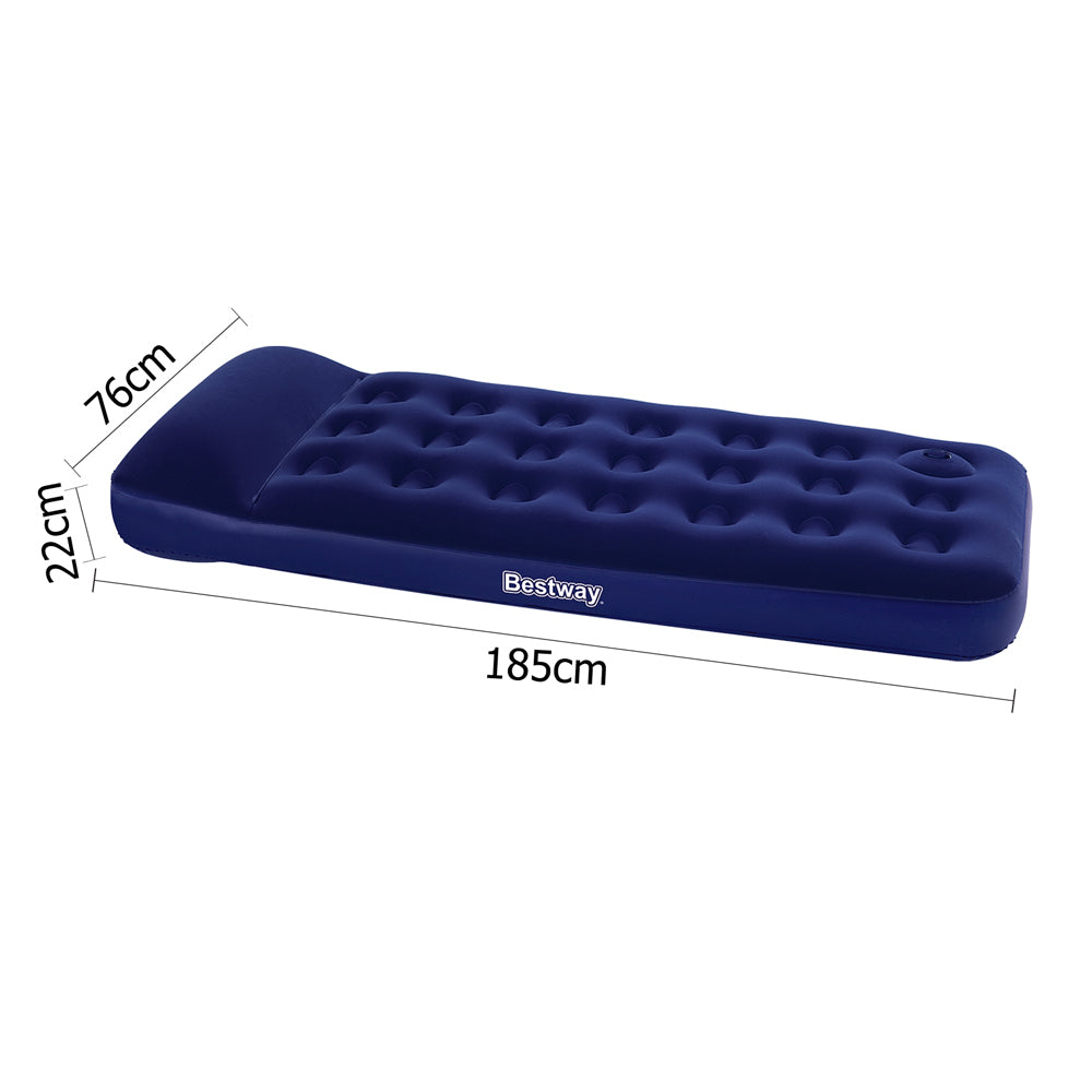 Bestway Navy Single Inflatable Air Bed with Built-in Pillow