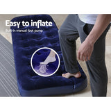 Bestway Navy Single Inflatable Air Bed with Built-in Pillow