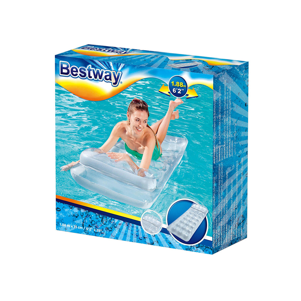 Bestway Inflatable Pool Lounge Float with Built-in Pillow and Repair Kit