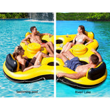 Bestway Rapid Rider Inflatable 4-Person Floating Pool Raft with Coolers and Cup Holders - Top-Down View